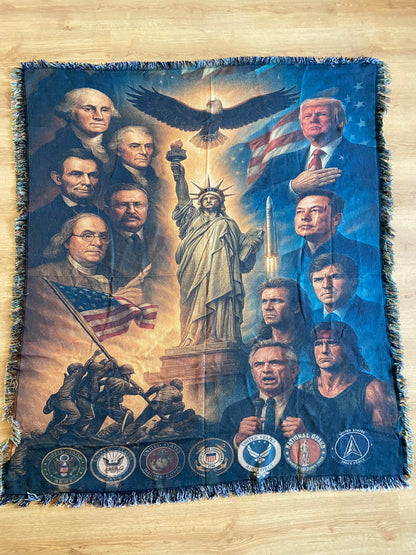 Woven Patriotic USA Blanket